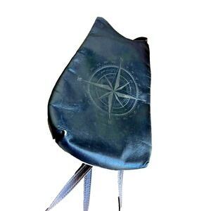 Genuine Rustic Leather Sling Day Backpack‎ Messenger Zipper Pockets Compass